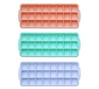 3 Pezzi Stampi da Ghiaccio in Silicone con Coperchio, Griglia | Riutilizzabile, senza Odore, Non Si Deforma, Ottimizza Spazio nel Frigorifero, per Bar e Famiglia Colore Casuale