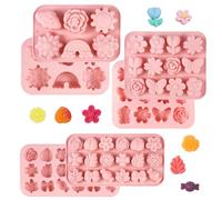 3 Pezzi Stampi in Silicone a Forma di Farfalla e Fiore, Fondant Silicone | Mold Fai Da, Antiaderente, Riutilizzabile, DIY Mini Decorativo Stampi Cioccolato Forma per Torte, Caramelle, Budini, Ghiaccio