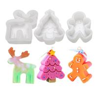 3 Pezzi Stampi in Silicone per Natale - Stampo Candela Albero di Natale, Sapone - per Candele Fai Da Te, Pietre Aromatiche