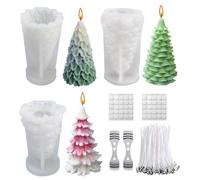 3 Pezzi Stampi per albero di Natale 3D per candele,Stampo Candela Albero di Natale,Stampo Candela Silicone Natale,Stampo silicone pigne,Pupazzo di Neve Stampi per Candele in Silicone (D)