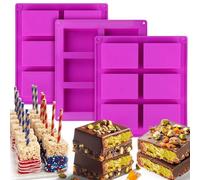 3 Pezzi Stampi per Cioccolatini Stampi in Silicone per Dolci 6 Cavità per Vassoio Stampi in Silicone,Stampo Cioccolato per Caramelle,Gelatina,Biscotti,Cioccolato,Ghiaccio Aromatizzato(B)