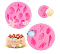 3 Pezzi Stampo Conchiglie di Animali Marini, 3D Stampi per Torte a Tema Marino, Conchiglie di Stelle Marine Stampi Silicone, Creature Marine Fai Da Te per Torte, Cioccolatini, Caramelle e Gelatine