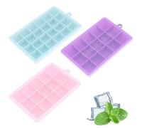 3 Pezzi Stampo Cubetti di Ghiaccio con Coperchio, Formine Cubi Ghiaccio Silicone, Senza BPA Impilabili Vaschette Ghiaccio per Whisky, Cocktail, Bevande e Alimenti per Bambini, Facili da Rilascio