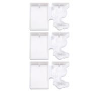 3 Pezzi Stampo in Silicone, Bianco, Riutilizzabile | Gioiellieri e Artisti della Resina, Foro per Appenderlo, Adatto a Ciondoli e Portachiavi