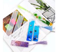 3 pezzi Stampo in silicone per segnalibri in resina epossidica con design rettangolare trasparente, strumento fai-da-te per artigianato di segnalibri Tagli UnicaSilicone