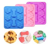 3 Pezzi Stampo in Silicone Zampa e Osso di Cane,17.5cm×15.5cm ×1.2cm Stampi A Forma Di Cucciolo Di Cane Zampa per Dolcetti,Cani,Torte,Cioccolatini,Gelati,Biscotti - Antiaderente e Facile Da Pulire