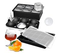 3 Pezzi Stampo per cubetti di ghiaccio in silicone,stampo per cubetti di ghiaccio senza BPA,Facile far Uscire, Forme Ghiaccio per Cocktail Whisky Alimentari Ba