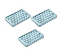 3 Pezzi Stampo per Palline di Ghiaccio Rotonde Coperchio in Pp | Congelatore, Previene Fuoriuscite e Odori, Facile da Pulire, Portatile, Colore Blu, Stagione Calda