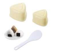 3 Pezzi Stampo per Polpette di Riso,Stampo per Polpette di Riso Triangolari con Cucchiaio per Riso, Stampo per Fare Polpette di Riso da Cucina, Adatto per Bento per Bambini, Sushi da Picnic (Giallo)