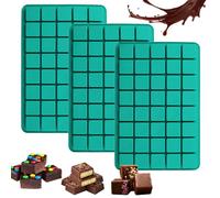 3 Pezzi Stampo Quadrato Silicone con 40 Cavità, Stampi in Silicone per Caramelle, Stampi per Cioccolatini, Stampo Cioccolato Tavoletta, per Dolci, Cioccolato Pralinato, Caramelle Fai da Te,Verde Scuro