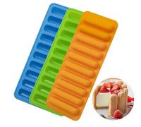 3 Pezzi Stampo Rettangolare in Silicone con 10 Cavità per Barrette di Cereali, Cioccolato, Biscotti, Pane, Torta, Torrone