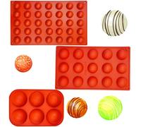 3 Pezzi Stampo Silicone a Semisfera, Stampo Torta Sfera 6 15 35 Cavità, Per Realizzare Bombe Cioccolato Gelatine Budini Torte Mousse a Cupola
