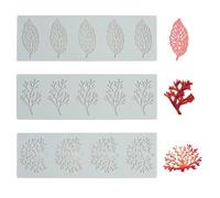 3 Pezzi Stampo Silicone per Decorare Torte, Stampo Decorazioni Crostata, Stampi Silicone Corallo, Stampi per Cucina, Fondente Cioccolato Strumenti Pasticceria Professionali, per Cupcake Candy Biscotti