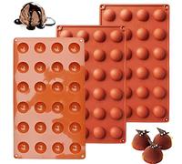 3 Pezzi Stampo Silicone Semisfera Mini, 24 Cavità Piccolo Stampi per Cioccolatini, Ø 2.9 cm Stampo da Forno per Fare Bombe al Cioccolato Caldo, Torta, Gelatina, Mousse a Cupola