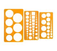 3 Pezzi Stencil Circolare, Stencil Rotondi per Pittura, Modello Circolare in Plastica, Strumento di Disegno con Cerchi per Geometria Pittura Studio Progettazione (Arancione Trasparente)