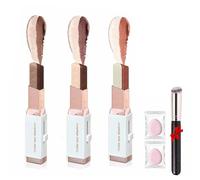 3 pezzi Stick Ombretto Bicolore Velvet Gradient,Ombretto Doppio Colore Stick 2 In 1,Modifica Occhi Gradient Matte Shimmer Eyeshadow Penna (02#+04#+06#, 2 * 1.5 * 12)