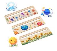 3 Pezzi Strumenti per La Lettura Della Dislessia, Righello di Aiuto Alla Lettura, Righelli per Tracciamento Della Lettura, Strumento di Assistenza per La Lettura, Righello in Legno da 18 cm