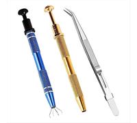 3 pezzi Strumento per afferrare le sfere del piercing Strumento per raccogliere i gioielli a 4 artigli