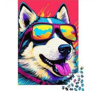3 Pezzi Sunglasses Dog Set Di Biancheria Da Letto Stampa 3d Morbida Microfibra Con Chiusura A Strappo Pop Art Style Decorazione Per La Camera Da Letto Per Bambini,Ragazzi E Ragaz 38x26cm/1000pcs