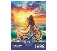 3 Pezzi Sunset Beach Scene Set Di Biancheria Da Letto Stampa 3d Morbida Microfibra Con Chiusura A Strappo Girl at Coast Decorazione Per La Camera Da Letto Per Ragazzi E Ragazze 52x38cm/1000pcs