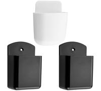 3 pezzi supporto telecomando autoadesivo, supporto per telecomando da parete, organizer da parete, scatola nera e bianca, scatola portaoggetti da parete in plastica per casa, ufficio, scuola