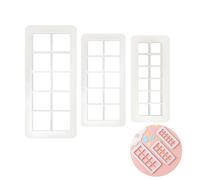 3 Pezzi Taglierina Quadrata, Quadrato Formine, Tagliabiscotti Plastica per Fondant e Biscotti