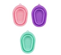 3 Pezzi Tappetino Pulizia Pennelli in Silicone, Riutilizzabile | Lavaggio Delicato per Strumenti Cosmetici, Forma Flessibile, Non Si Deforma Facilmente, per Festival e San Valentino