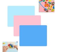 3 Pezzi Tappetino Silicone Antiscivolo, 40x 30cm Lavabile Tovaglietta, Antiaderente Tappeto Artigianato Foglio, Tappetino in Silicone Bambini, per Cottura, Tovaglietta, Colata di Resina, Artigianato