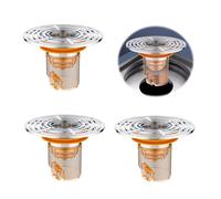 3 Pezzi Tappo Lavandino Bagno Raccogli Capelli Doccia Acciaio Inossidabile Adatti per Scarico del Pavimento da 27-58 mm Antiodore e Antiinsetto,Filtro Doccia Lavandino Cucina per Cucina,Bagno