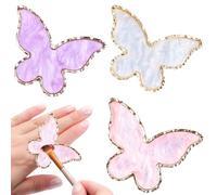 3 Pezzi Tavolozza per Nail Art Tavolozza per Nail Art in Resina a Forma Di Farfalla Con Anelli Regolabili per Le Dita Pratica Tavolozza per Smalto per Miscelazione Dei Colori per Professionisti