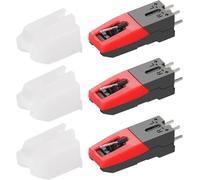 3 Pezzi Testina e Puntina di Ricambio Rubino per Giradischi & Sistema Hi-Fi Cartucce per 33 45 e 78 giri/min Lettore di Dischi Fonografici LP (Rosso)