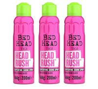 3 PEZZI TIGI BED HEAD HEAD RUSH 200ml SPRAY LUCIDANTE PER CAPELLI PROFUMATO