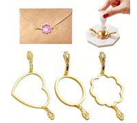 3 Pezzi Timbri per Ceralacca in Metallo Oro, Forme Rotonda e Floreale, per Sigillare Inviti di Matrimonio, Buste, Scrapbooking, Biglietti e Confezioni Regalo, Diametro 2,5 cm