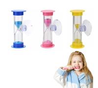 3 Pezzi Timer a Clessidra, Set Clessidra Sabbia Colorata 3 Minuti, Timer per Spazzolini da Cucina Time Management, Clessidra Conto Alla Rovescia con Ventosa per Classe Kitchen Home Office Decoration