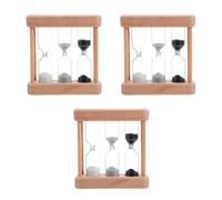 3 pezzi Timer in legno creativo 1/3/5 minuti Orologio con clessidra Orologio