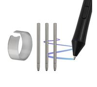 3 Pezzi Titanio Punte di Ricambio per One By Wacom/Bamboo/Intuos/Intuos 5&4&3/Intuos Pro(PTH-451/651/851)/Cintip/Cintip Companion 1&2&Hybrid/Cintip 13H, per CTE-,MTE-,CTL-,CTH- Tavoletta Grafica