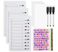 3 Pezzi To Do List Planner, Riutilizzabile Tabella Delle Ricompense Per Bambini Con 10 Fogli Bianchi, 5 Adesivi, 3 Pennarelli, Portatile Checklist Board Memo Planner Per Casa, Viaggi, Pianificazione