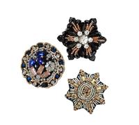 3 Pezzi Toppa da Cucire Perline, Esagono Poligonale a Catena | Donna e Sarte Nuziali, per Jeans e Fasce, Ornamento Capi e Copertura Piccoli Danni