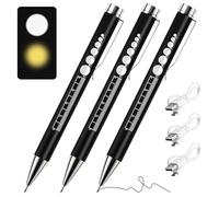 3 Pezzi Torcia Penna LED, USB Ricaricabile Lampada Diagnostica, Luci a Penna per Esame Clinico Professionale Penna per Esame della Pupilla Oftalmica per Medici e Infermieri con Clip Tascabile
