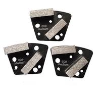 3 pezzi trapezoidale sinterizzazione diamante rettifica blocco disco per calcestruzzo rivestimento rettificatrice (grana 60 # - Soft Bond)