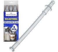 3 Pezzi Tubo di Aspirazione del Latte per Macchina Caffè Lunghezza di 150 mm Ø 8/5 mm con Codice Originale 5313270961 per DeLonghi Primadonna Dinamica Elite Ecam - Garanzia di 10 Anni - MONTERAL