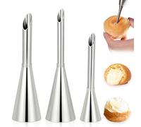 3 Pezzi Ugelli per Torte,Crema Nozzle,Ugelli da Pasticceria Riutilizzabili per Farcire Bignè,Accessori pasticceria,Per farcire confetture,dolci,bignè,pane,Decorare Torte