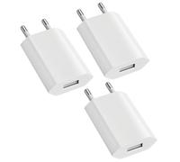 3 Pezzi Universale Caricatore USB da Muro, 5V 1A Presa Spinotto Adattatore, Caricatore Adattatore USB Spina Compatibile con Phone XS SE Max XR X 8 7 6 6s 5S Plus ecc
