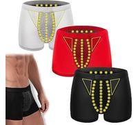 3 Pezzi Uomini Mutande Per Terapia Magnetica Biancheria Intima Per L'allargamento Mutandine Di Sanità Mutandine Per La Terapia Della Prostata In Tormalina Fisiologico Slip (Color : 1, Size : 4XL)