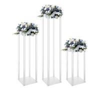 3 pezzi vaso acrilico centrotavola centrotavola, colonne trasparenti, supporto per fiori, supporto per matrimonio, compleanno, decorazione per la casa