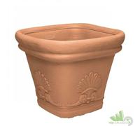 3 PEZZI VASO QUADRATO ZEUS RESINA ANTIURTO COLOR IMPRUNETA CM.46 HL.40 PIANTE