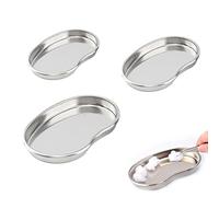 3 Pezzi Vassoio da Laboratorio, Vassoio per Strumenti Medici, Vassoio Strumenti In Acciaio Inossidabile, Strumento Vassoio Da Laboratorio, per Strumenti, Cura Dei, Cosmetici, D'argento, 3 Dimensioni