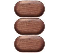 3 Pezzi Vassoio da Portata a Forma Allungata in Legno | Legno Naturale, Superficie Liscia e Delicata, per Tazze da Caffè e Fette di Pane, Tavolo per Merenda