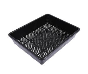 3 Pezzi Vassoio per Piantine Rettangolare 37x30 CM in Plastica Nero | Fori Piccoli e Struttura Traforata, Leggero e Resistente All’usura, per Produzione Floreale e Centri Commerciali