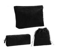 3 Pezzi Velluto a Coste Borsa Porta, Pochette Trucchi con Cerniera Donna, Mini Pochette Donna da Borsa Piccola, Trousse da Toilette Piccol, Trousse per Trucco Viaggio, Borsa Makeup Organizer (Negro)